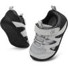 LeIsfIt Baby Shoes Boys Girls First Walking Shoes Non-Slip Toddler Breathable Sneakers Infant Sneakers(B-greyblack)