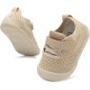 LeIsfIt Baby Shoes Girls Boys First Walking Shoes Infant Sneakers Crib Shoes Lightweight Non-Slip Shoes(Khaki)