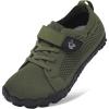LeIsfIt Kids Girls Boys Shoes Wide Barefoot Shoes Kids Anti-Slip Sneakers Lightweight Hiking Sneakers for Toddler Little Big Kid(Army Green)