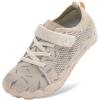 LeIsfIt Kids Girls Boys Shoes Wide Barefoot Shoes Kids Anti-Slip Sneakers Lightweight Hiking Sneakers for Toddler Little Big Kid(Beige)