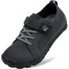 LeIsfIt Kids Girls Boys Shoes Wide Barefoot Shoes Kids Anti-Slip Sneakers Lightweight Hiking Sneakers for Toddler Little Big Kid(Dark Grey)