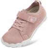 LeIsfIt Kids Girls Boys Shoes Wide Barefoot Shoes Kids Anti-Slip Sneakers Lightweight Hiking Sneakers for Toddler Little Big Kid(Pink)