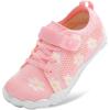 LeIsfIt Kids Girls Boys Shoes Wide Barefoot Shoes Kids Anti-Slip Sneakers Lightweight Hiking Sneakers for Toddler Little Big Kid(Pinkflower)