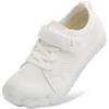 LeIsfIt Kids Girls Boys Shoes Wide Barefoot Shoes Kids Anti-Slip Sneakers Lightweight Hiking Sneakers for Toddler Little Big Kid(White)