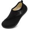 LeIsfIt Mens Slippers Wide House Shoes Adjustable Diabetic Shoes Non-slip Arthritis Swollen House Slippers Indoor Outdoor Slipper Shoe(All Black)
