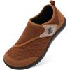LeIsfIt Mens Wide Diabetic Shoes Adjustable Barefoot Walking Shoes Breathable Zero Drop Sneakers for Wide Width Arthritis Edema Feet(Brown)