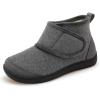 LeIsfIt Slipper Boots for Women Wide Warm House Shoes Non-slip Diabetic Winter Shoes Adjustable Bootie Slippers for Indoor & Outdoor(Grey)