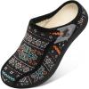 LeIsfIt Slippers for Women Extra Wide House Slippers Elderly Slip on House Shoes Non-Slip Indoor Outdoor Slipper Adjustable for Diabetic Swollen Feet(Blackpattern)