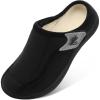 LeIsfIt Slippers for Women Extra Wide House Slippers Elderly Slip on House Shoes Non-Slip Indoor Outdoor Slipper Adjustable for Diabetic Swollen Feet(Black)
