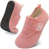 LeIsfIt Slippers for Women Men Soft House Slippers Wide Barefoot House Shoes Non-slip Slip on Slipper Shoes Comfy Adjustable for Home Bedroom Travel Yoga(Pink)