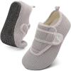 LeIsfIt Slippers for Women Men Soft House Slippers Wide Barefoot House Shoes Non-slip Slip on Slipper Shoes Comfy Adjustable for Home Bedroom Travel Yoga(Grey)