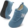 LeIsfIt Slippers for Women Men Soft House Slippers Wide Barefoot House Shoes Non-slip Slip on Slipper Shoes Comfy Adjustable for Home Bedroom Travel Yoga(Cyan)