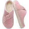 LeIsfIt Slippers for Women Wide Memory Foam House Slippers Corduroy Slip on Bedroom Slipper Non-slip Warm House Shoes Indoor and Outdoor(Pink)