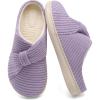 LeIsfIt Slippers for Women Wide Memory Foam House Slippers Corduroy Slip on Bedroom Slipper Non-slip Warm House Shoes Indoor and Outdoor(Purple)