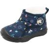 LeIsfIt Toddler Boots Girls Boys Wide Winter Boots Cozy Fleece Winter Shoes Indoor Outdoor Warm Shoes(Navypattern)