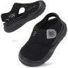 LeIsfIt Toddler Sandals Boys Girls Wide Sandals Kids Water Sandal Shoes Lightweight Barefoot Summer Shoes for Beach Swim(Black)