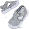 LeIsfIt Toddler Sandals Boys Girls Wide Sandals Kids Water Sandal Shoes Lightweight Barefoot Summer Shoes for Beach Swim(Grey)