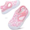 LeIsfIt Toddler Sandals Boys Girls Wide Sandals Kids Water Sandal Shoes Lightweight Barefoot Summer Shoes for Beach Swim(Pinkleopard)