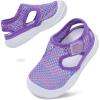 LeIsfIt Toddler Sandals Boys Girls Wide Sandals Kids Water Sandal Shoes Lightweight Barefoot Summer Shoes for Beach Swim(Purple)