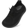 LeIsfIt Toddler Shoes Boys Girls Wide Slip on Shoes Kids Barefoot Sneakers Breathable Tennis Shoe Non-Slip Zero Drop Minimalist Sneakers(Allblack)