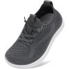LeIsfIt Toddler Shoes Boys Girls Wide Slip on Shoes Kids Barefoot Sneakers Breathable Tennis Shoe Non-Slip Zero Drop Minimalist Sneakers(Darkgrey)