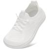 LeIsfIt Toddler Shoes Boys Girls Wide Slip on Shoes Kids Barefoot Sneakers Breathable Tennis Shoe Non-Slip Zero Drop Minimalist Sneakers(White)