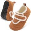 LeIsfIt Toddler Slippers Boys Girls House Shoes Soft Warm Kids House Slippers Slip on Cozy Bedroom Sock Shoes Non-slip Indoor Outdoor Slipper Shoe(Brown)