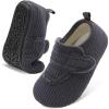 LeIsfIt Toddler Slippers Boys Girls House Shoes Soft Warm Kids House Slippers Slip on Cozy Bedroom Sock Shoes Non-slip Indoor Outdoor Slipper Shoe(Darkgrey)