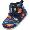 LeIsfIt Toddler Slippers Boys Girls House Slippers Kids Winter Boots Warm Lightweight House Shoes Non-slip Indoor Slipper Shoes(A-bluedinosaur)