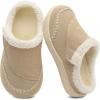 imageLeIsfIt Toddler Slippers Boys Girls Moccasin Slippers Kids Warm SlipOn House Shoes with NonSlip Sole for Indoor ampamp OutdoorApricot