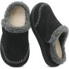 imageLeIsfIt Toddler Slippers Boys Girls Moccasin Slippers Kids Warm SlipOn House Shoes with NonSlip Sole for Indoor ampamp OutdoorBlack