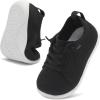 LeIsfIt Toddler Walking Shoes Boys Girls Slip-On Barefoot Shoes Kids Breathable Sneakers Non-Slip Lightweight Tennis Shoe(Black)
