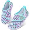 LeIsfIt Toddler Water Shoes Boys Girls Aqua Socks Kids Breathable Swim Shoes Non-Slip Barefoot Beach Shoes(A Green Mermaid)