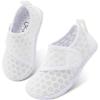 LeIsfIt Toddler Water Shoes Boys Girls Aqua Socks Kids Breathable Swim Shoes Non-Slip Barefoot Beach Shoes(A White)