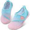 LeIsfIt Toddler Water Shoes Boys Girls Aqua Socks Kids Breathable Swim Shoes Non-Slip Barefoot Beach Shoes(Bluepink)