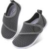 LeIsfIt Toddler Water Shoes Boys Girls Aqua Socks Kids Breathable Swim Shoes Non-Slip Barefoot Beach Shoes(Darkgrey)