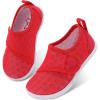 LeIsfIt Toddler Water Shoes Boys Girls Aqua Socks Kids Breathable Swim Shoes Non-Slip Barefoot Beach Shoes(Red)