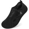 LeIsfIt Water Shoes for Women Men Wide Swim Beach Barefoot Shoes Quick Dry Aqua Socks for Pool Diving Boating River Yoga Lake Surf(Black/Knit)