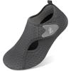 LeIsfIt Water Shoes for Women Men Wide Swim Beach Barefoot Shoes Quick Dry Aqua Socks for Pool Diving Boating River Yoga Lake Surf(Dark Grey)
