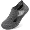 LeIsfIt Water Shoes for Women Men Wide Swim Beach Barefoot Shoes Quick Dry Aqua Socks for Pool Diving Boating River Yoga Lake Surf(Dark Grey/Knit)