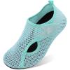 LeIsfIt Water Shoes for Women Men Wide Swim Beach Barefoot Shoes Quick Dry Aqua Socks for Pool Diving Boating River Yoga Lake Surf(Green/Knit)