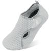 LeIsfIt Water Shoes for Women Men Wide Swim Beach Barefoot Shoes Quick Dry Aqua Socks for Pool Diving Boating River Yoga Lake Surf(Grey)