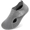 LeIsfIt Water Shoes for Women Men Wide Swim Beach Barefoot Shoes Quick Dry Aqua Socks for Pool Diving Boating River Yoga Lake Surf(Grey/Knit)
