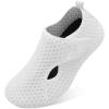 LeIsfIt Water Shoes for Women Men Wide Swim Beach Barefoot Shoes Quick Dry Aqua Socks for Pool Diving Boating River Yoga Lake Surf(White)