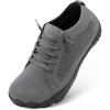 LeIsfIt Women’s Barefoot Shoes Slip-On Sneakers Wide Toe Box Minimalist Shoes for Walking Hiking Trail Running(Darkgrey)