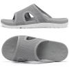 LeIsfIt Womens Slide Sandals Arch Support Slides Slip on Plantar Fasciitis Sandals Ladies Yoga Mat Thick Cushion Slipper Slides for Indoor Outdoor(C-grey)