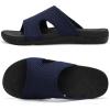 LeIsfIt Womens Slide Sandals Arch Support Slides Slip on Plantar Fasciitis Sandals Ladies Yoga Mat Thick Cushion Slipper Slides for Indoor Outdoor(Navy)