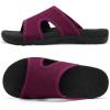 LeIsfIt Womens Slide Sandals Arch Support Slides Slip on Plantar Fasciitis Sandals Ladies Yoga Mat Thick Cushion Slipper Slides for Indoor Outdoor(Purple)
