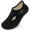 LeIsfIt Womens Slippers Wide Diabetic Shoes Adjustable Arthritis Edema House Shoes Indoor Outdoor Slippers(Black)
