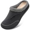 LeIsfIt Womens Wide Slippers Adjustable Diabetic Slippers Warm Cozy Slip on House Slipper Non-slip Memory Foam Winter House Shoes Indoor Outdoor(Dark Grey)
